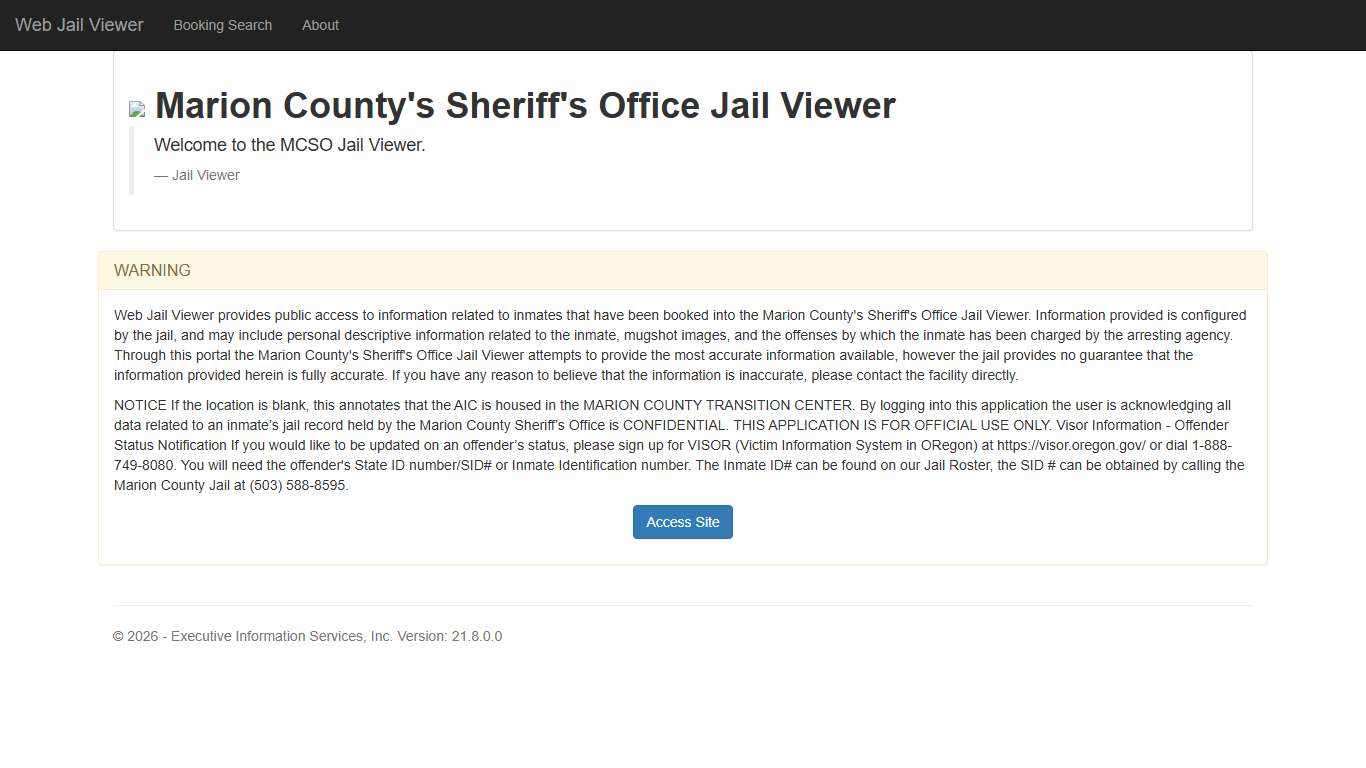 Home Page - Web Jail Viewer